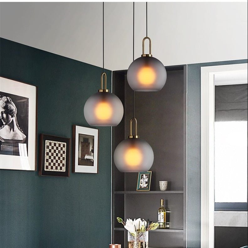 Modern Glass Pendant Light Frosted Globe Design - Product detail 9
