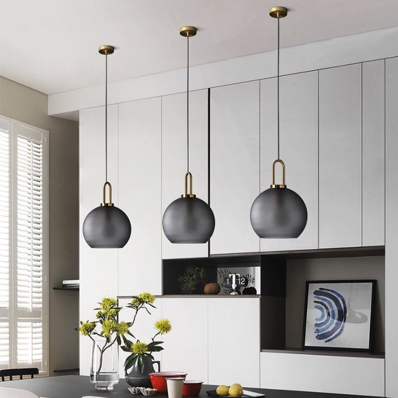 Modern Glass Pendant Light Frosted Globe Design - Product detail 4