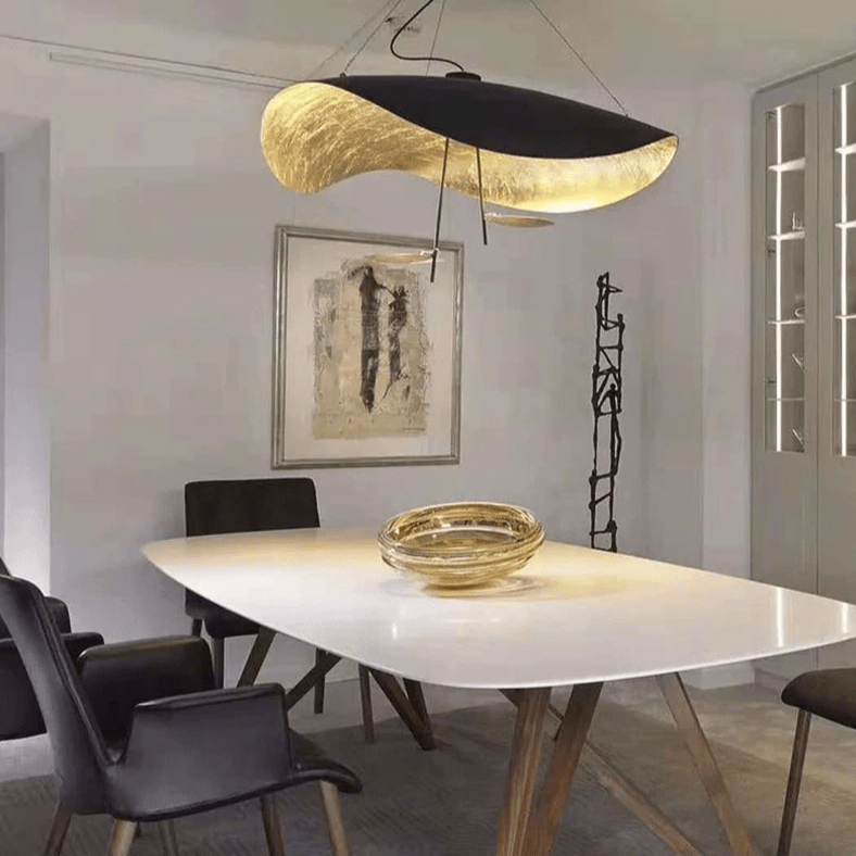 Modern Pendant Light Black Gold Curved Design - Product example