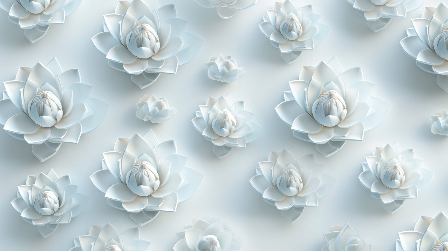 White lotus 3D wallpaper design file showing detailed floral pattern and texture