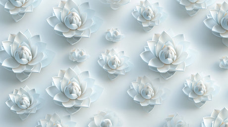 White lotus 3D wallpaper design file showing detailed floral pattern and texture