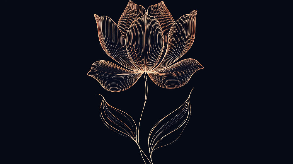 Golden lotus line art wallpaper design file showing intricate details and pattern layout