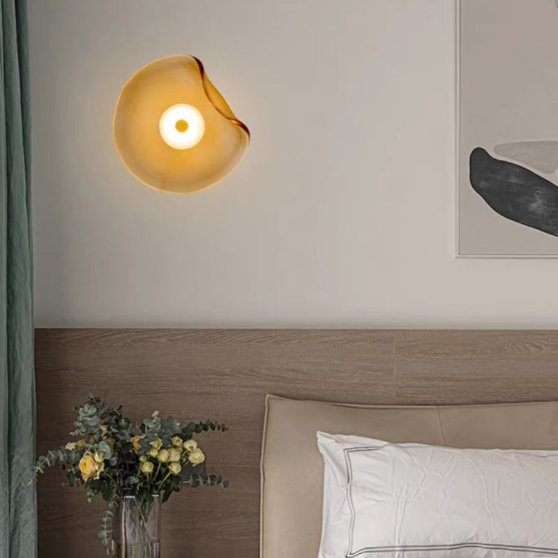 Modern LED Wall Sconce Amber Smoked Glass Design - Product detail 6