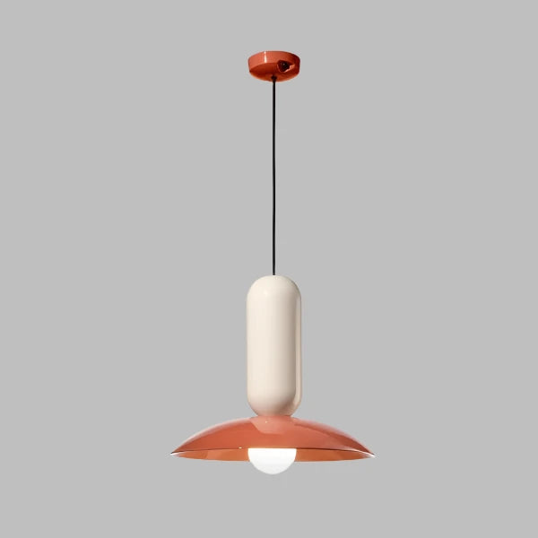 Modern Pendant Light Mint Green and Coral Glass Shade - Product detail 12