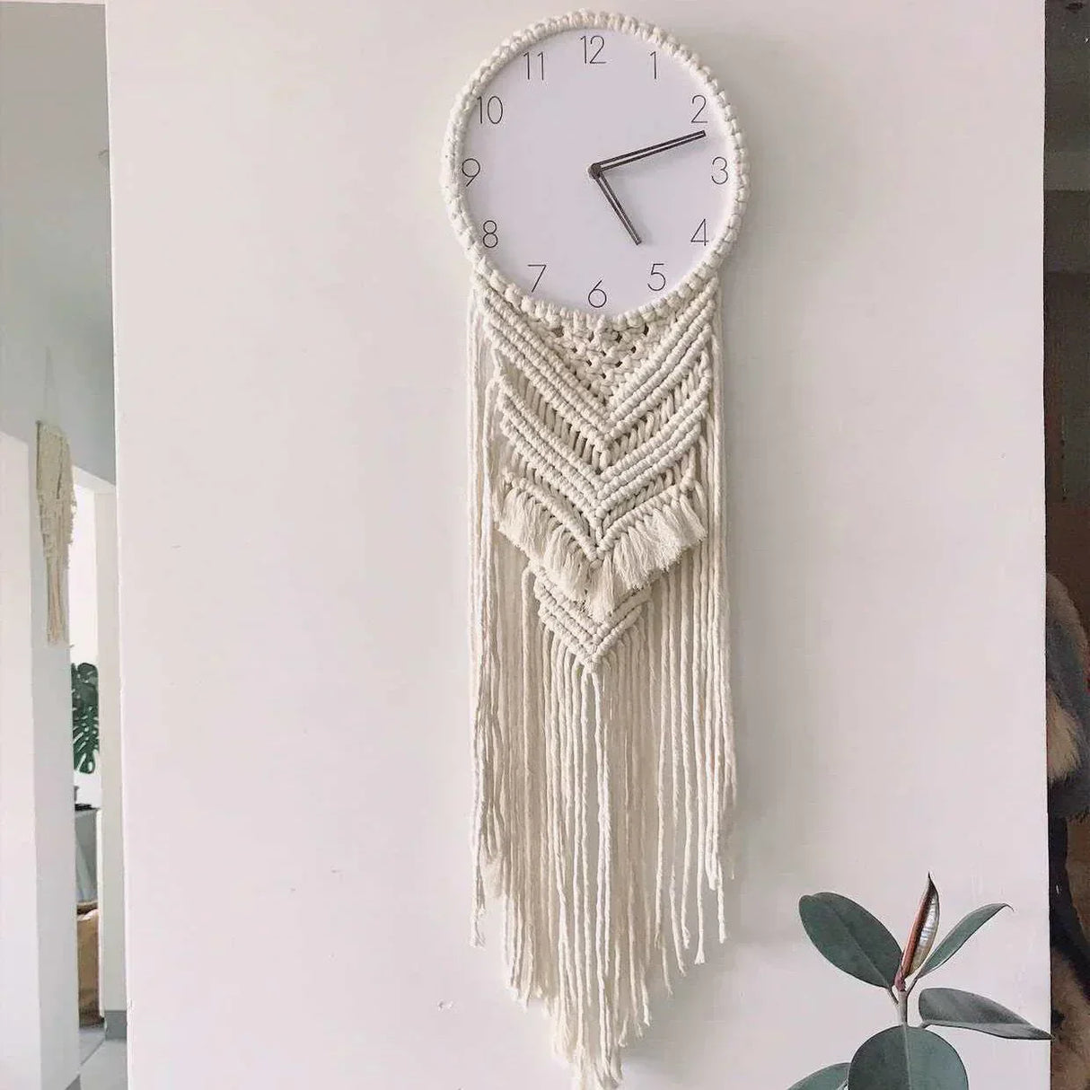 Macrame Wall Clock  Bohemian Woven Design - Product example