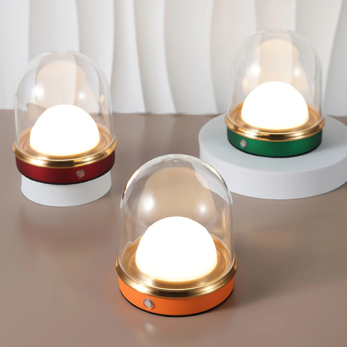 Modern Touch Table Lamp  Glass Dome With Color Base - Product example