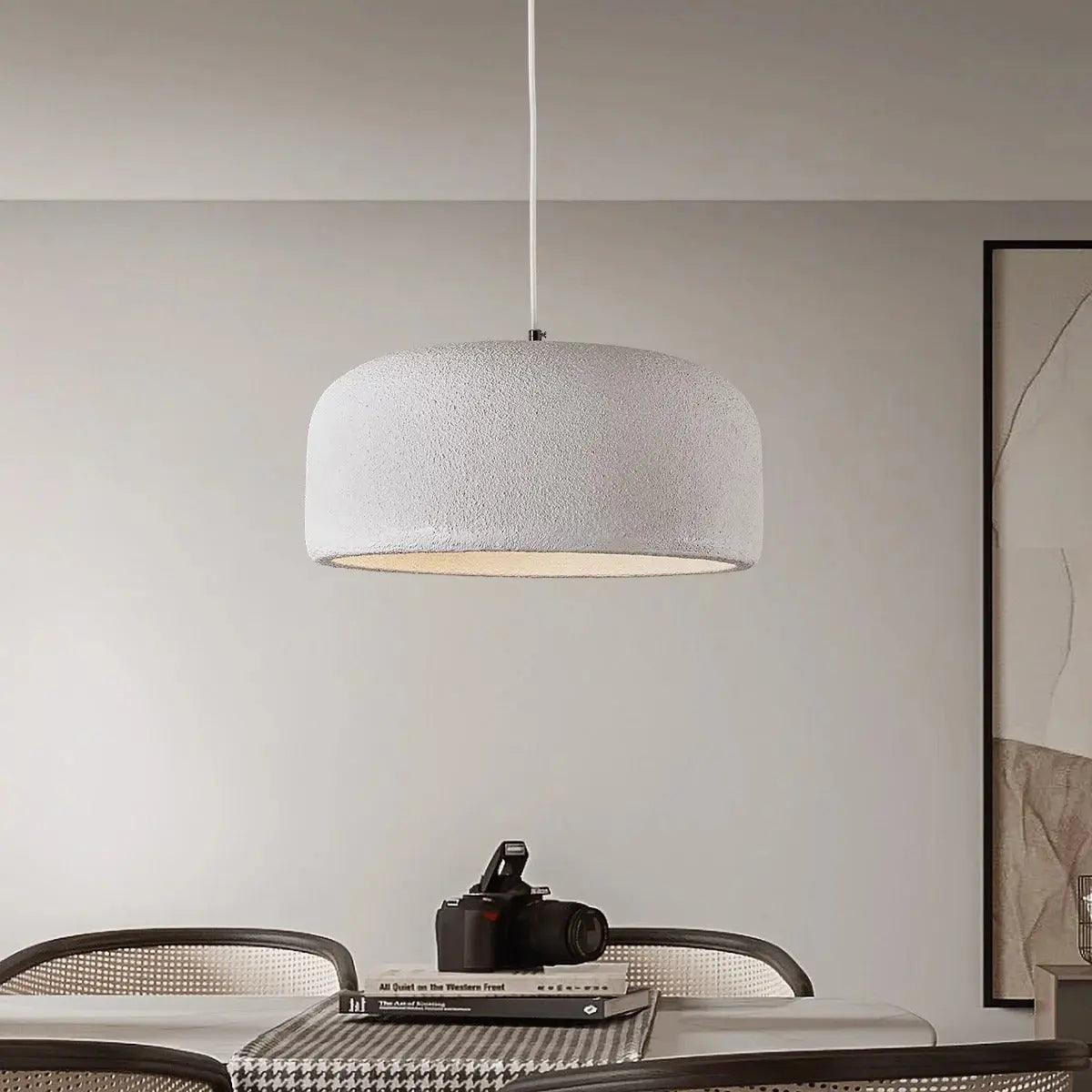 Nordic Dome Pendant Light  Textured White Minimalist Design - Detailed view