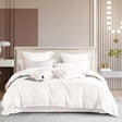 Egyptian Cotton Duvet Cover  Premium White With Striped Border - Product showcase