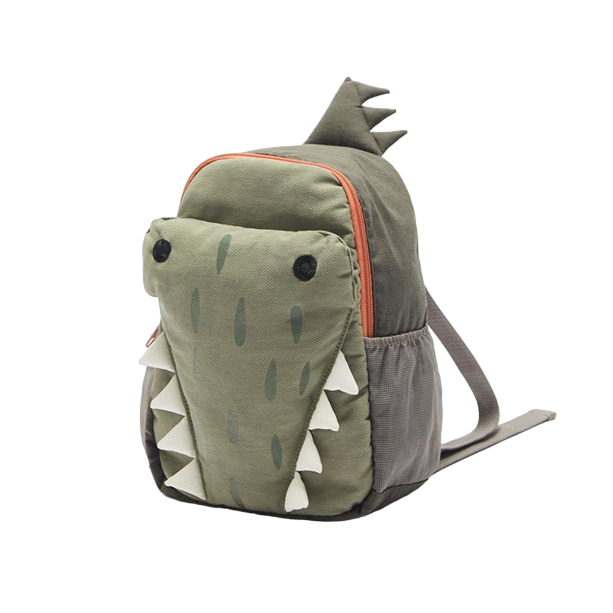 Kids Dinosaur Backpack  Crocodile Design With Spikes - Detailed view