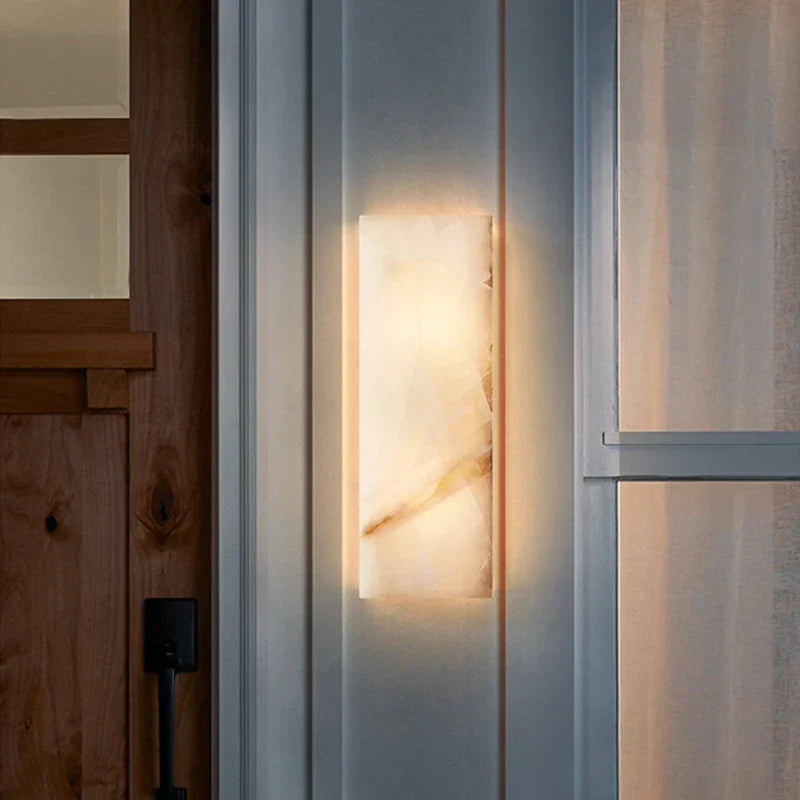 Marble Wall Light Natural Stone Rectangular Sconce - Product example