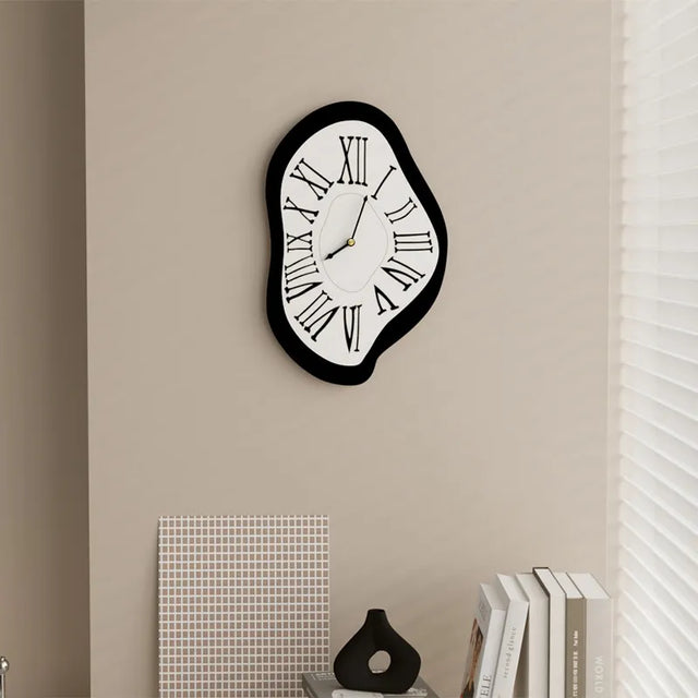 Modern Wall Clock  Melting Roman Numerals Design - Product showcase