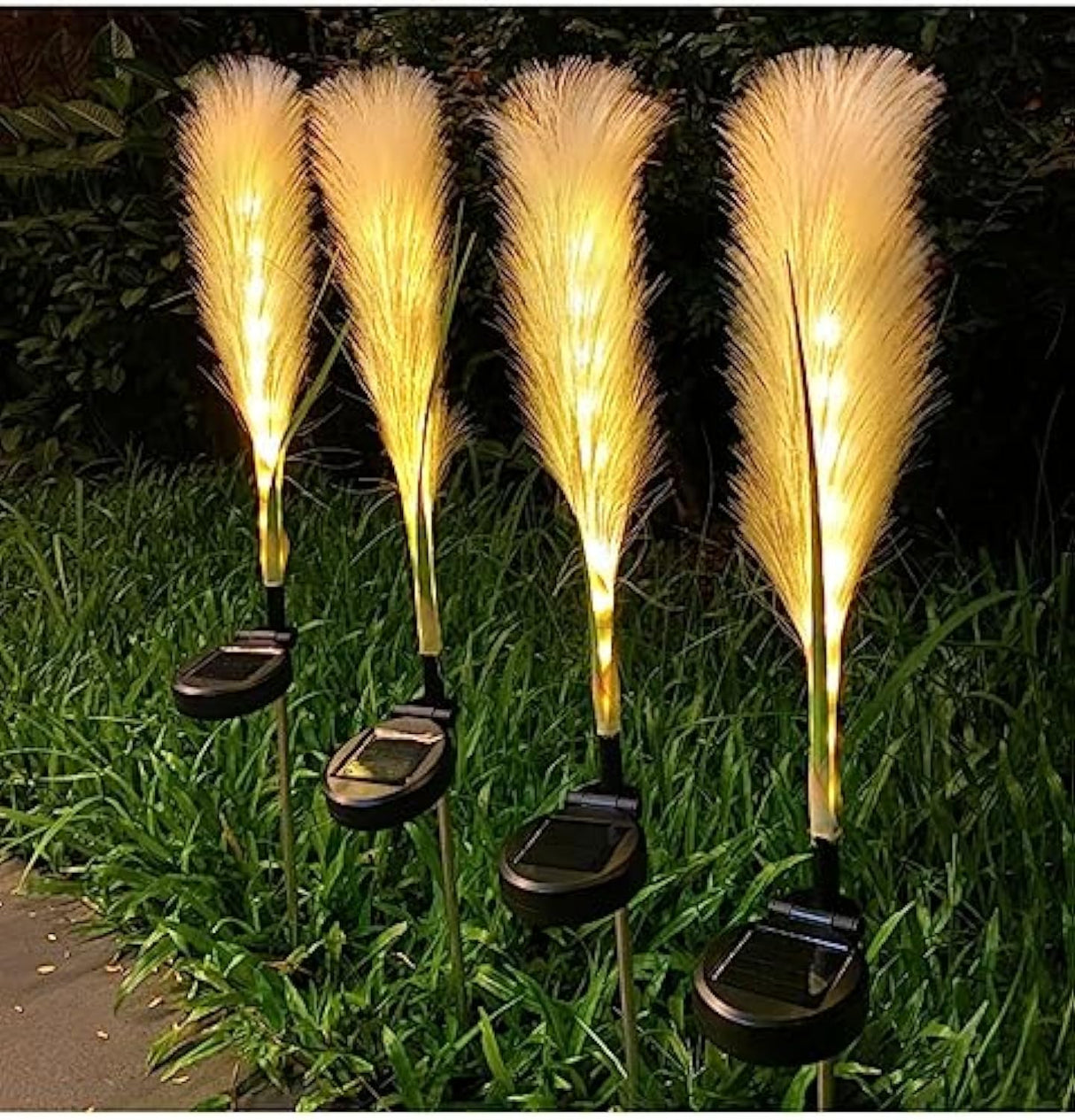 Solar Garden Path Lights Fiber Reed LED Illumination - Product example
