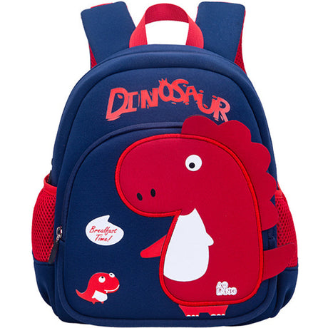 Kids Dinosaur Backpack  Navy Blue With Red T-Rex Design - Product showcase
