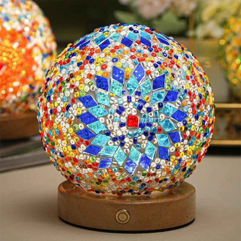 Mosaic Table Lamp  Turkish Glass Sphere Design - Product detail 4