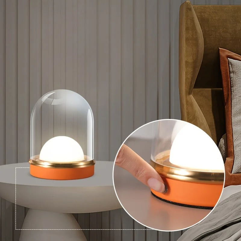Modern Touch Table Lamp  Glass Dome With Color Base - Product detail 5