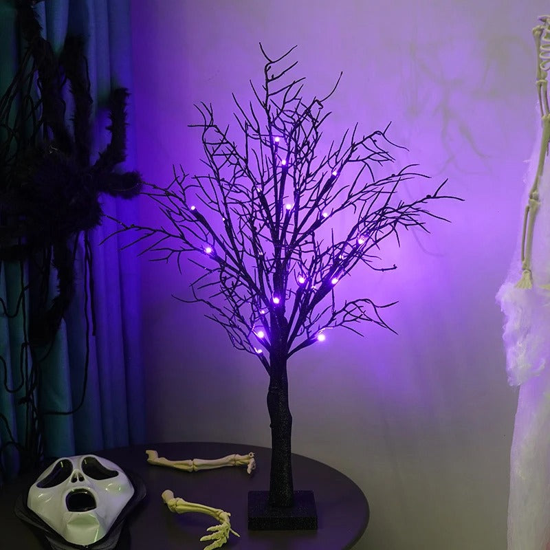 Halloween LED Tree Light Black Branch Design With White Lights - Product example