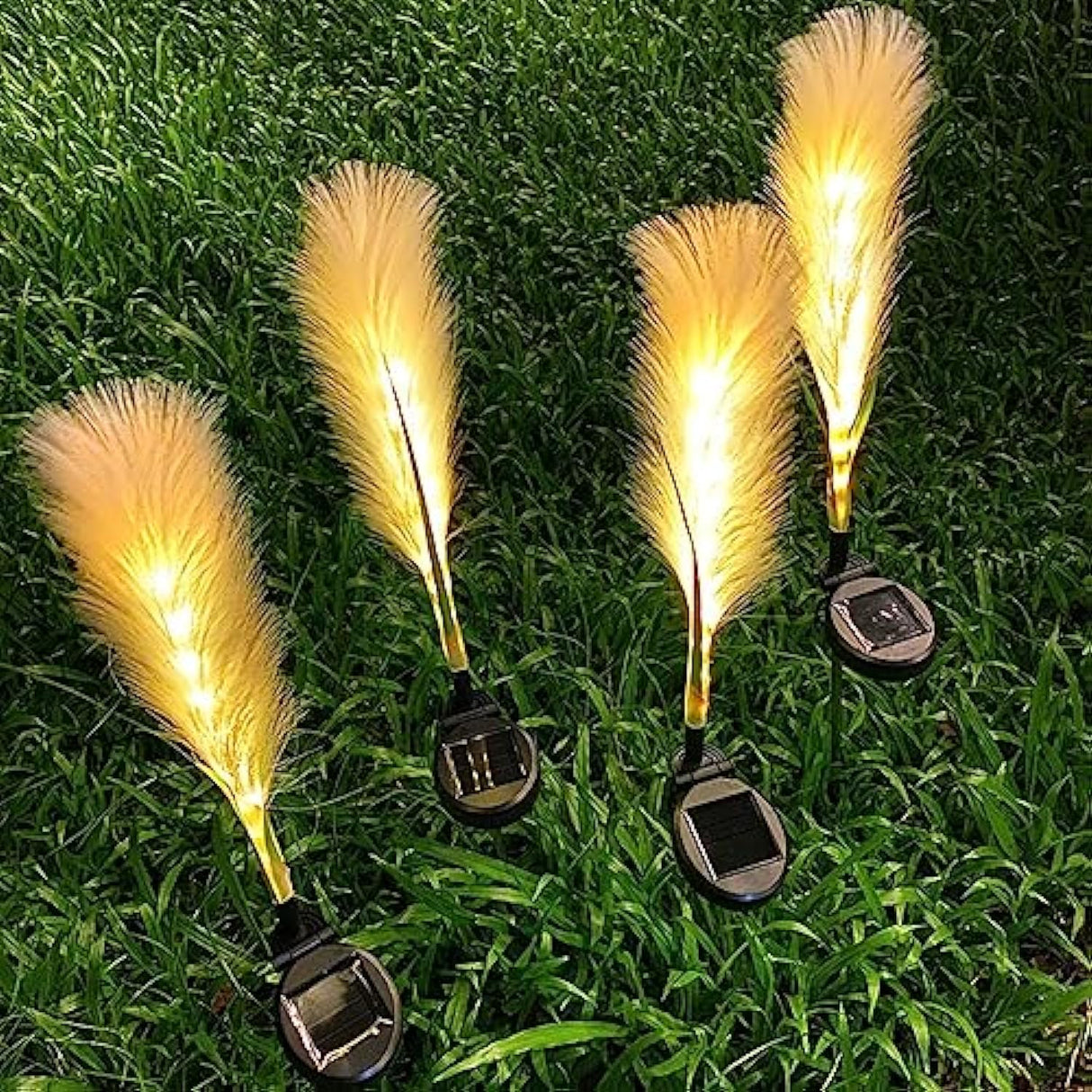 Solar Garden Path Lights Fiber Reed LED Illumination - Product detail 4