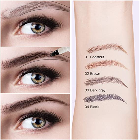 Waterproof Eyebrow Pen  4-Tip Liquid Precision Applicator - Detailed view