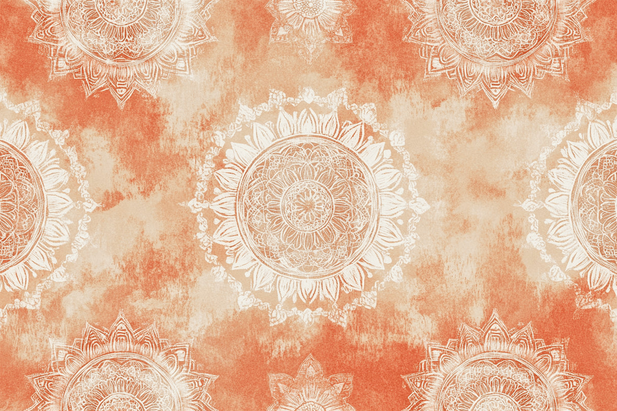 High-resolution design file showing intricate mandala pattern on terracotta background