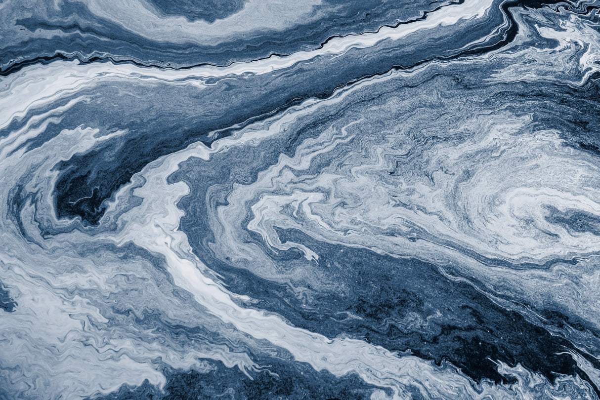 Blue and white marble wallpaper design file showing fluid wave pattern