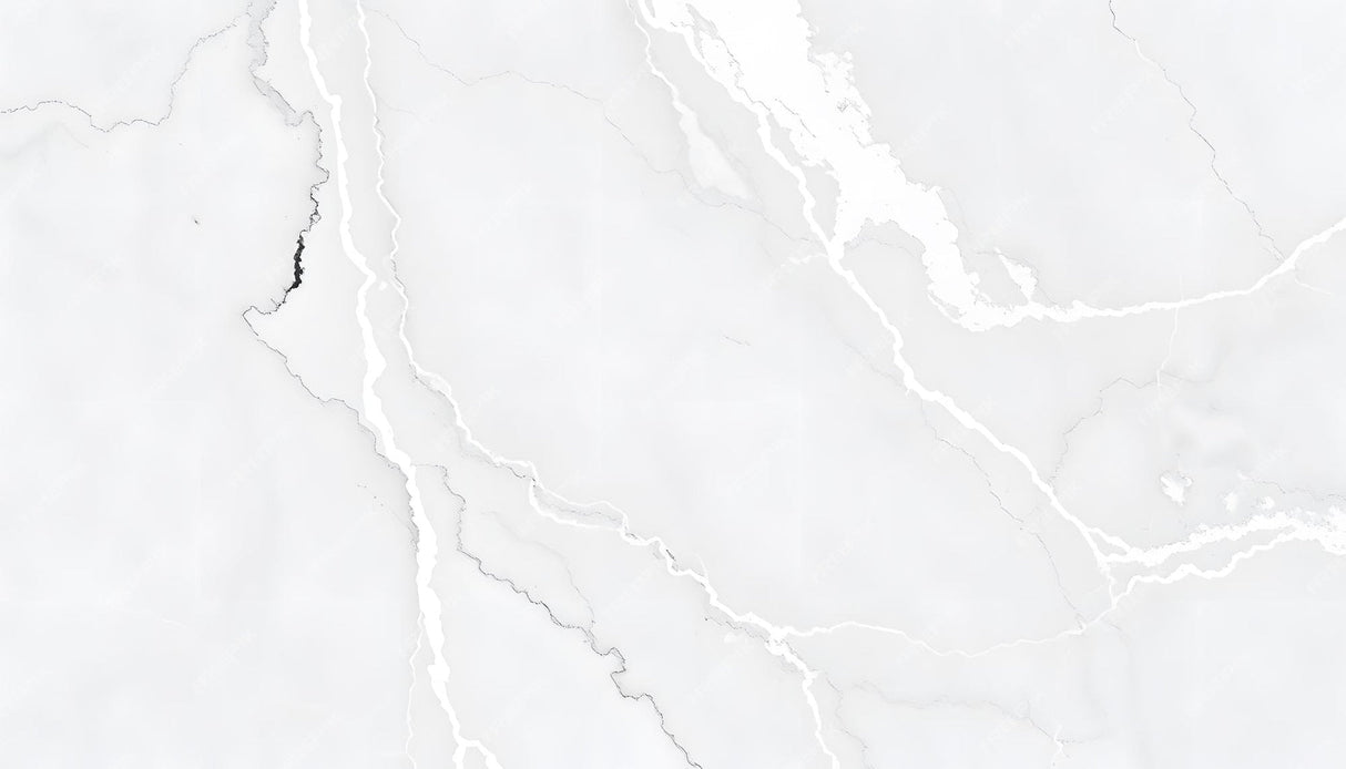 Design file of white marble wallpaper pattern showing intricate veining details and texture