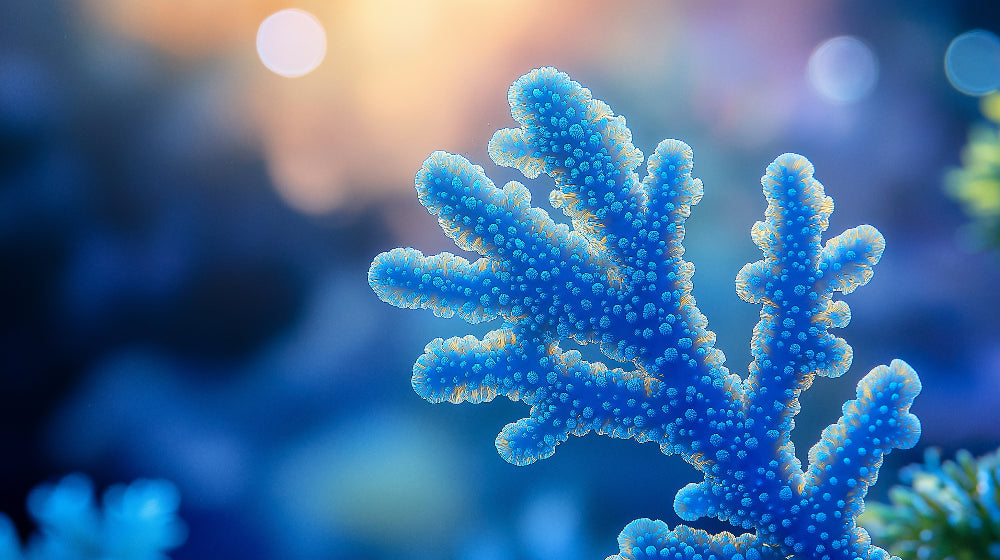 Blue and gold coral pattern design file showing intricate underwater details and textures