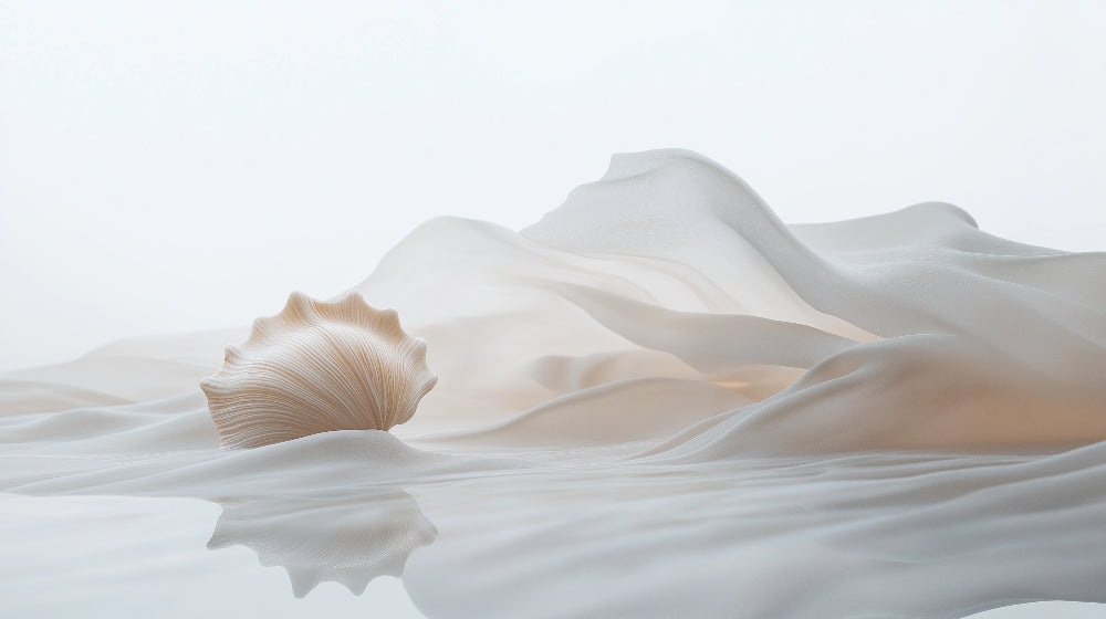 Shell and dunes abstract design file showing intricate pattern details and soft beige tones