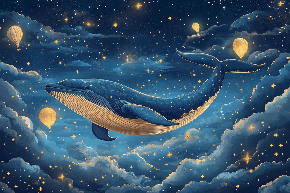 Whale and starry night design file showing intricate pattern details and rich color palette