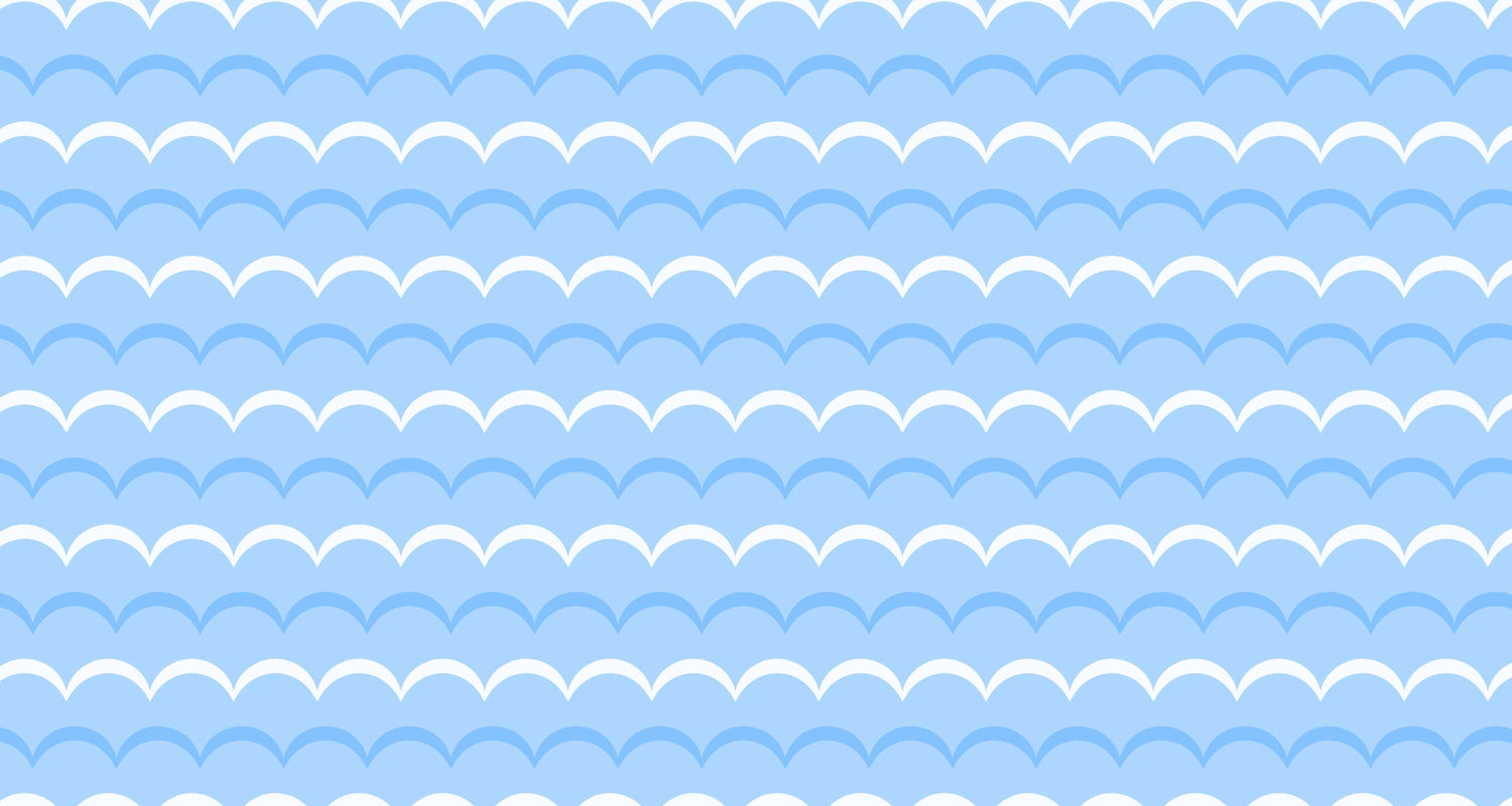 Blue wave pattern design file showing detailed scalloped marine pattern