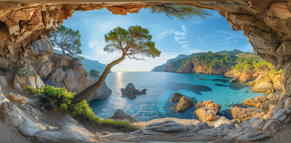 Mediterranean coastal pine tree design file showing intricate details and true colors
