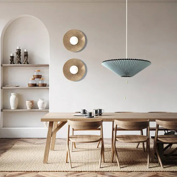 Modern Pleated Pendant Light Adjustable LED Fabric Shade - Product detail 8