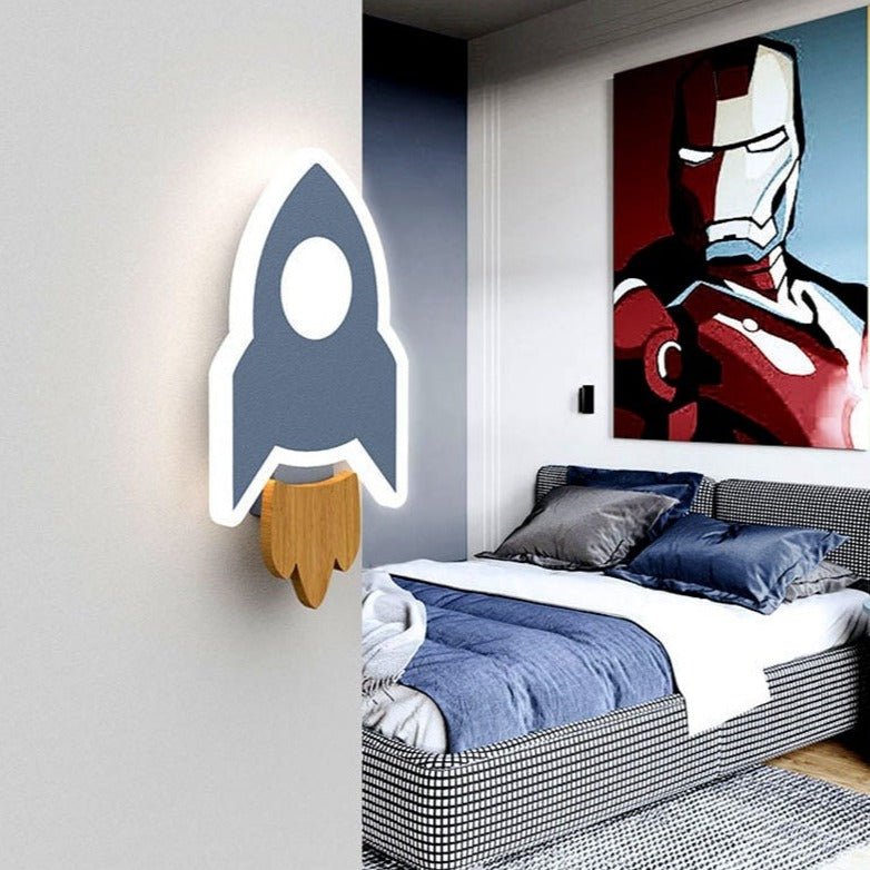 Kids Rocket Wall Light  LED Touch Control Space Decor - Product detail 4