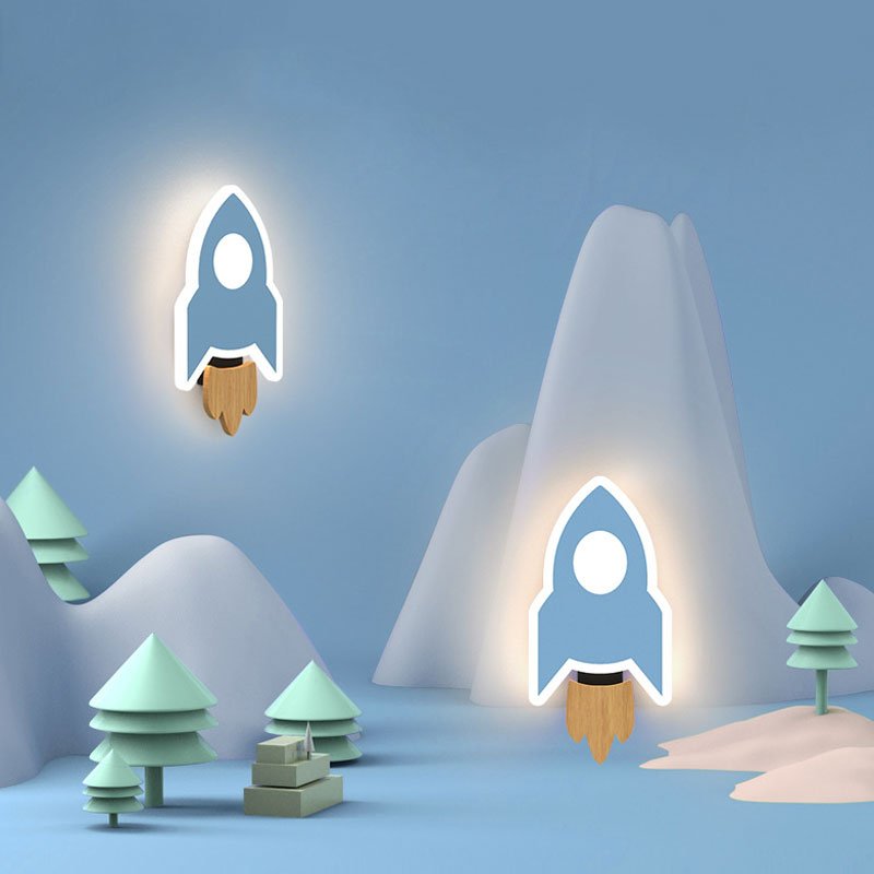 Kids Rocket Wall Light  LED Touch Control Space Decor - Product example
