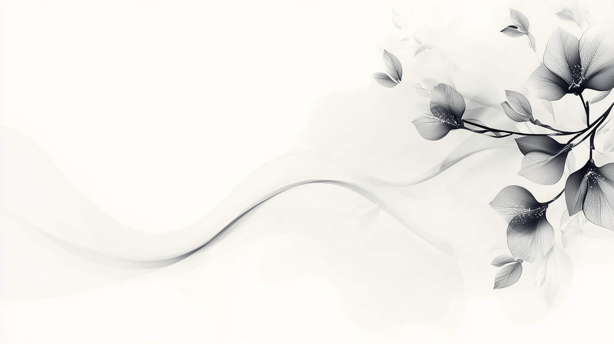 Design file showing detailed grey leaf pattern and curved lines on white background