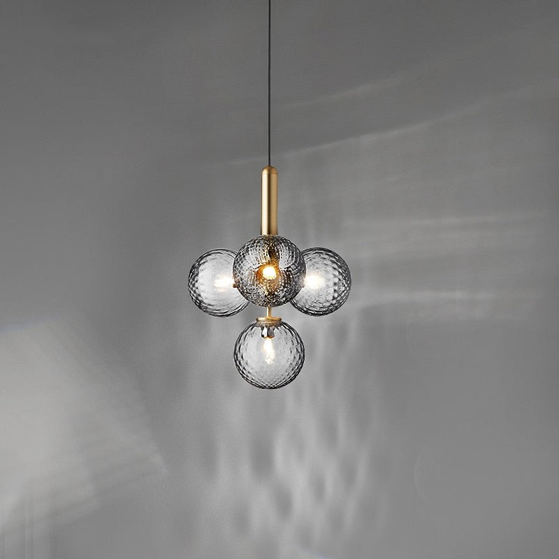 Modern Glass Pendant Light Globe Cluster Design - Detailed view