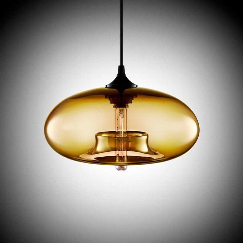 Modern Glass Pendant Light Colored Dome Shade Design - Product detail 9