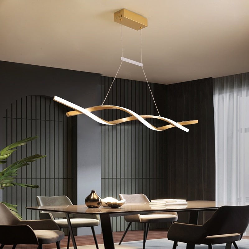Modern Spiral Chandelier Wave Design LED Pendant Light - Detailed view