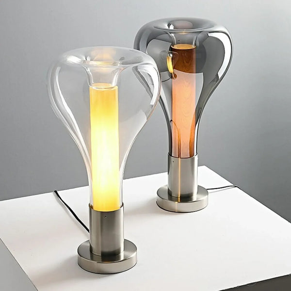 Artistic Glass Table Lamp  Lava Flow Design - Detailed view