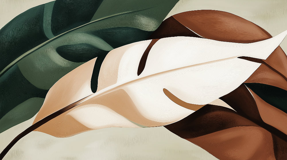 Monstera leaf wallpaper design file showing detailed earth tone botanical pattern