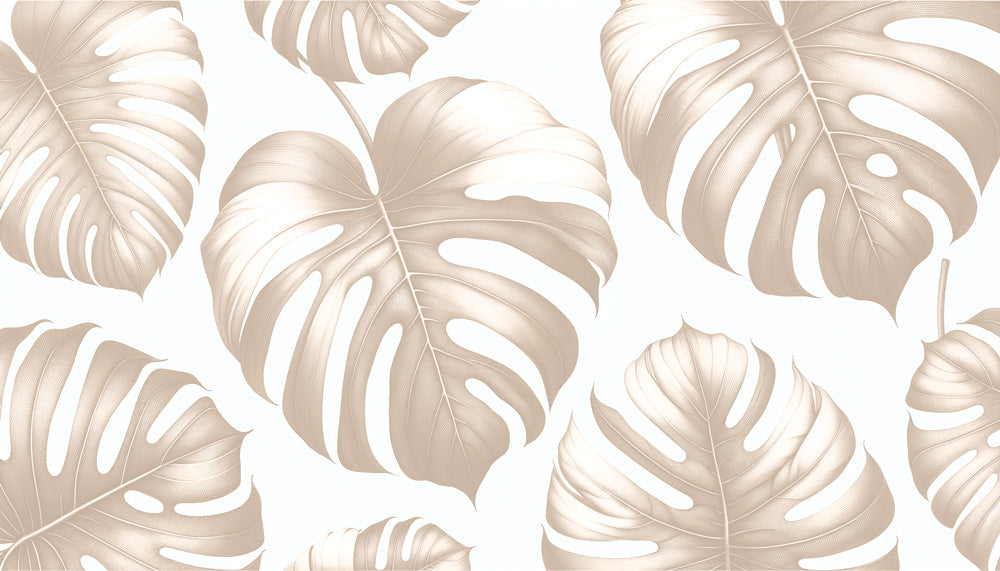 Beige Monstera leaves design file showing detailed tropical pattern and natural textures