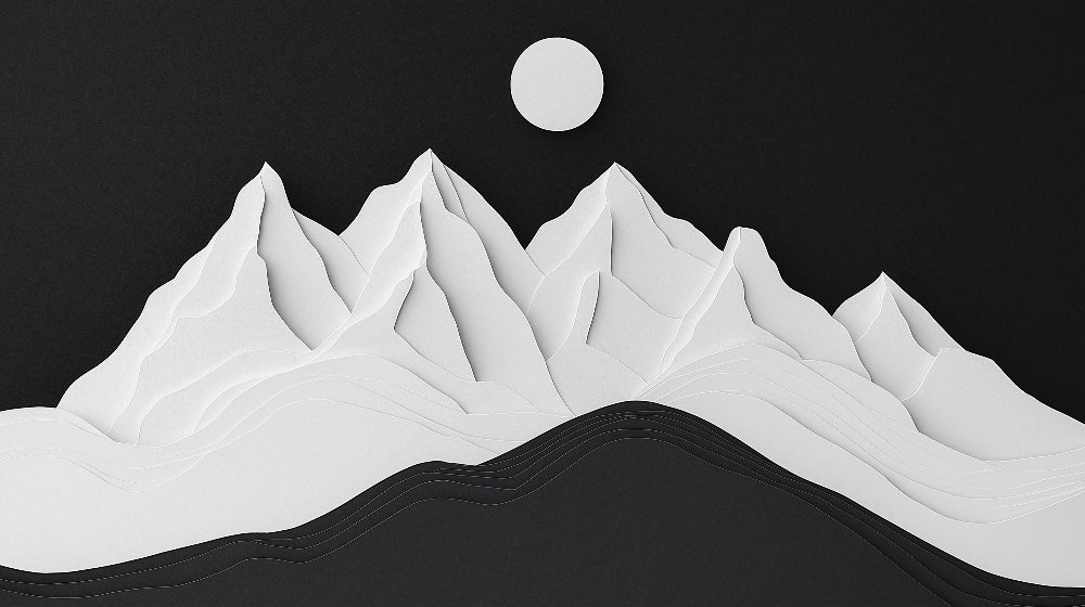 3D Mountain Wallpaper design file showing detailed paper art pattern with peaks and valleys