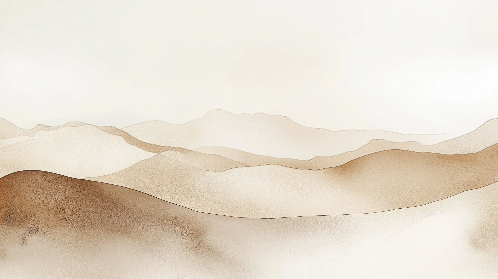 Abstract mountain design file showing gentle waves of beige tones in a modern landscape pattern