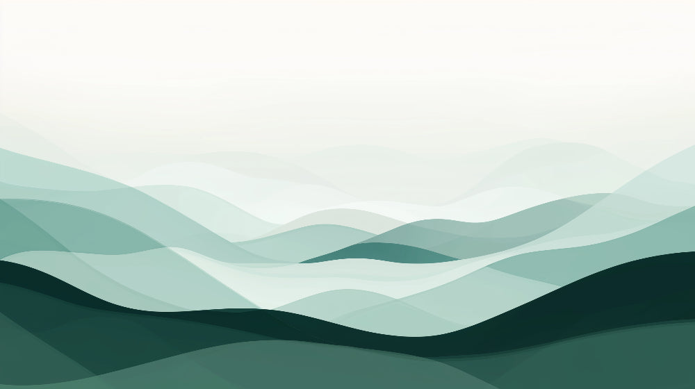 Mountain mural wallpaper design file showing flowing green abstract hills pattern