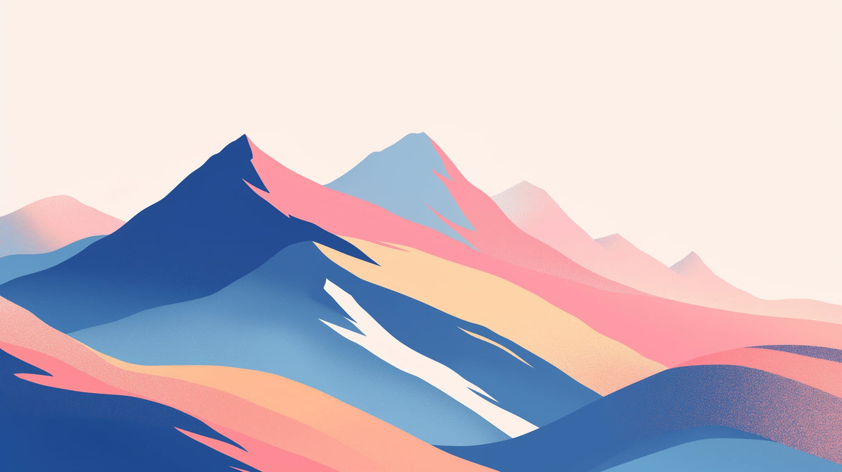 Abstract mountain peaks wallpaper design file showing detailed pastel color transitions and geometric patterns