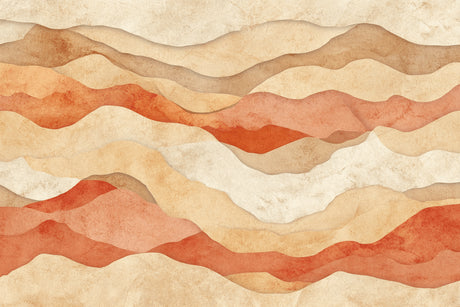 Design file of abstract mountain pattern with terracotta waves and gentle gradients