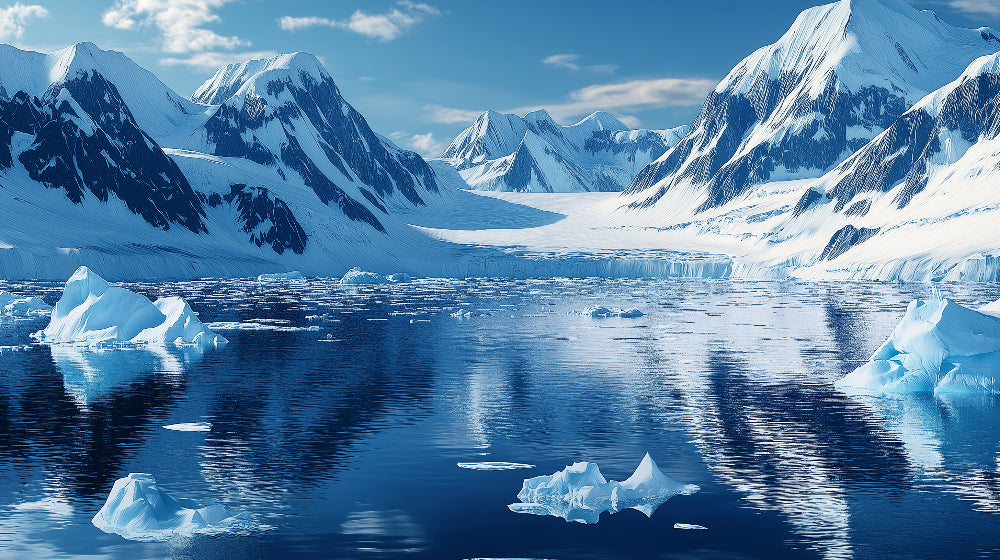 Arctic glacier mountain design file showing intricate details and true-to-life colors