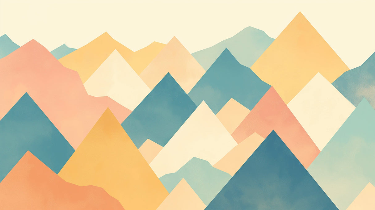 Mountain pattern design file showing soft pastel geometric peaks and clean lines
