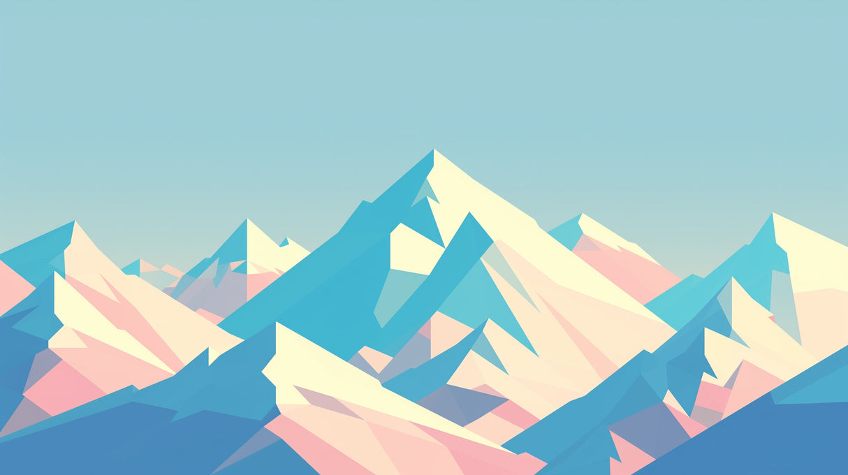 Geometric mountain design file showing pastel peaks pattern and clean lines