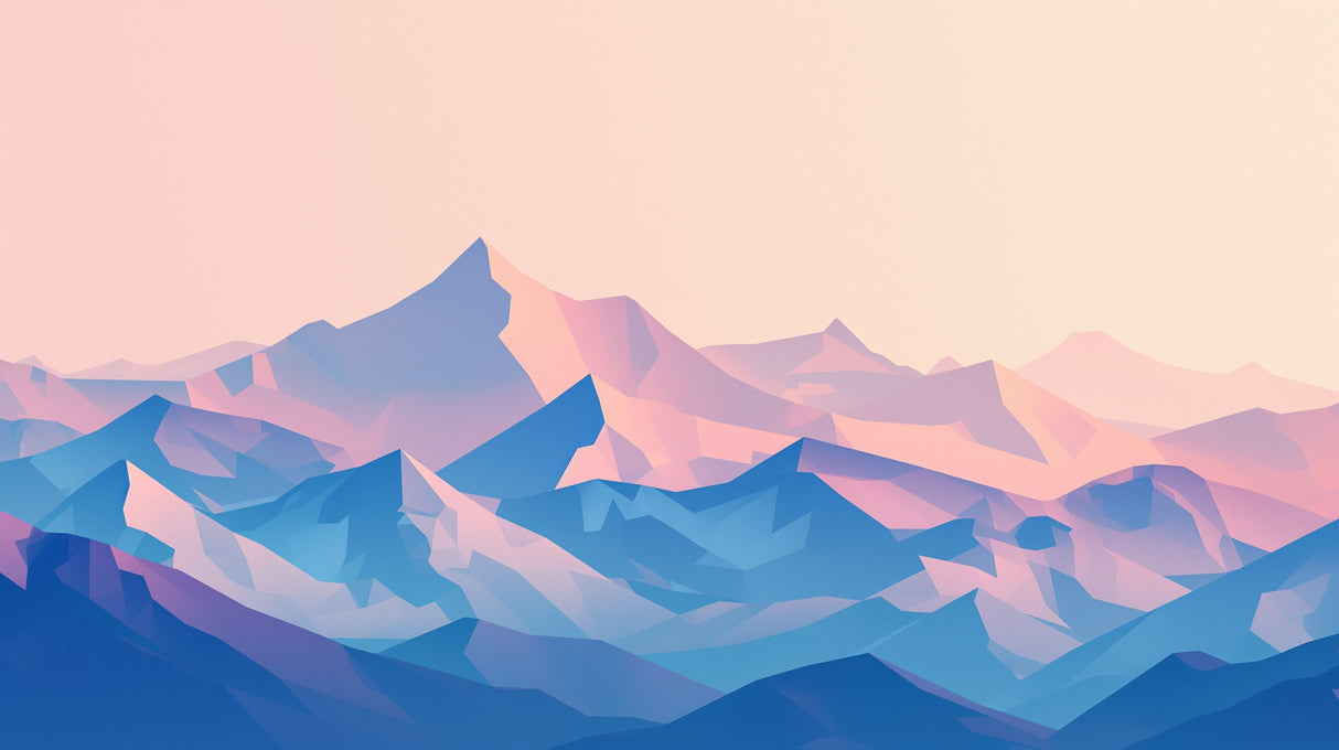 Geometric Mountain Wallpaper design file showing abstract pastel peaks pattern and color detail