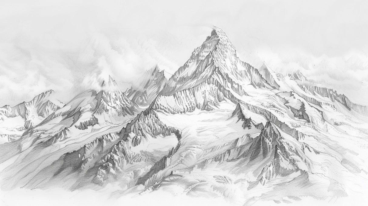 Mountain peaks design file showing detailed black and white pattern and textures